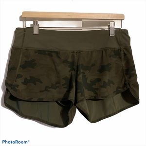 RARE Lululemon Savasana Fatigue Camo 8 speed short